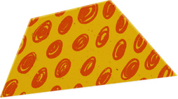 Scribbled Red and Yellow Trapezoid Paper Cut-out